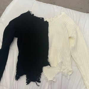 SHEIN Black and White Sweater Size Medium